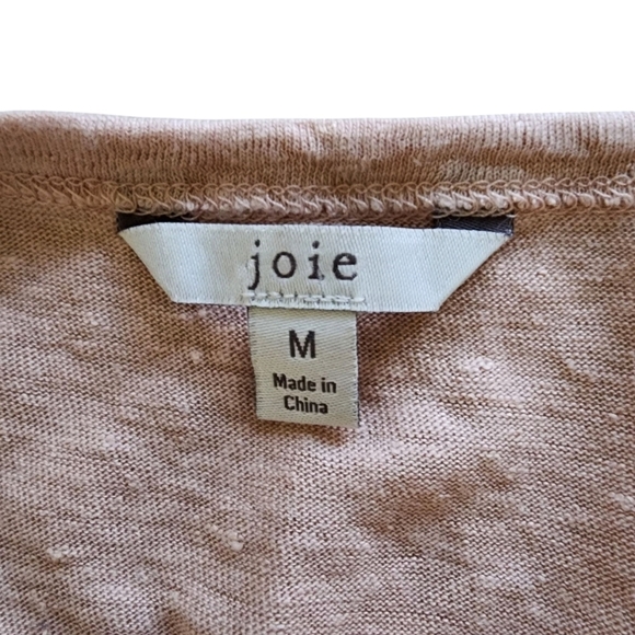 Joie Evalina Linen Tee Pale Blush - Medium - Picture 6 of 7